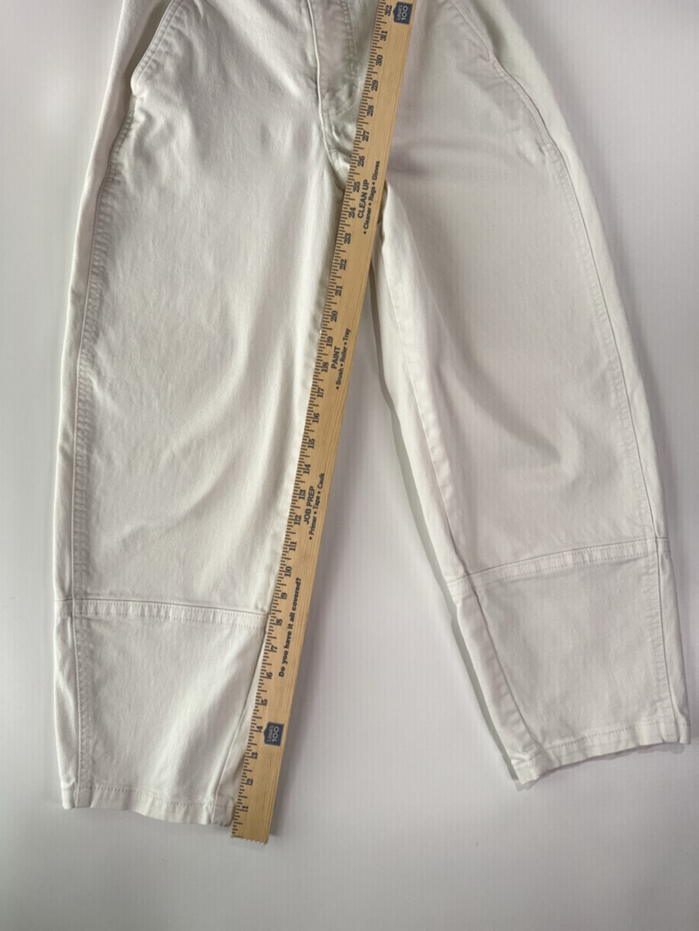 Everlane Utility Barrel Pant High Rise Cropped Organic Cotton Bone White Size 2 - Picture 9 of 11